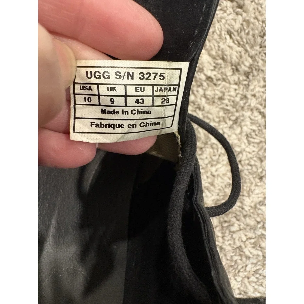 UGG Leighton Men's Black Leather Chukka Boots Size 10 3275 Shoes READ
